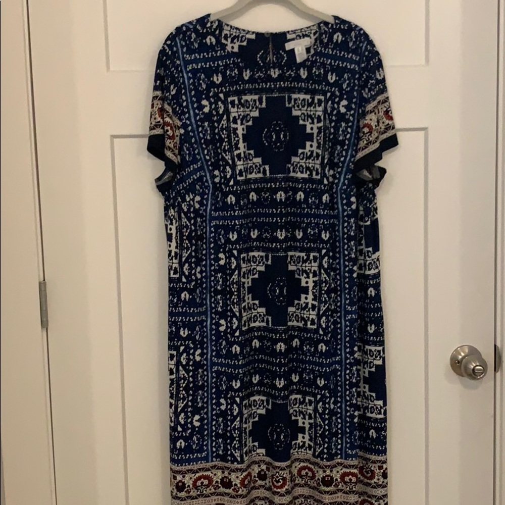 Blue patterned dress